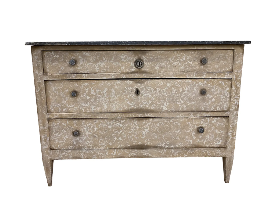 Italian Hand Painted Tuscan Commode - 19th C